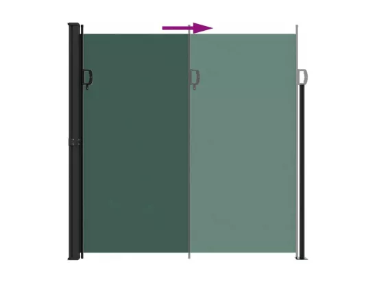 Auvent latéral rétractable vert foncé 200x500