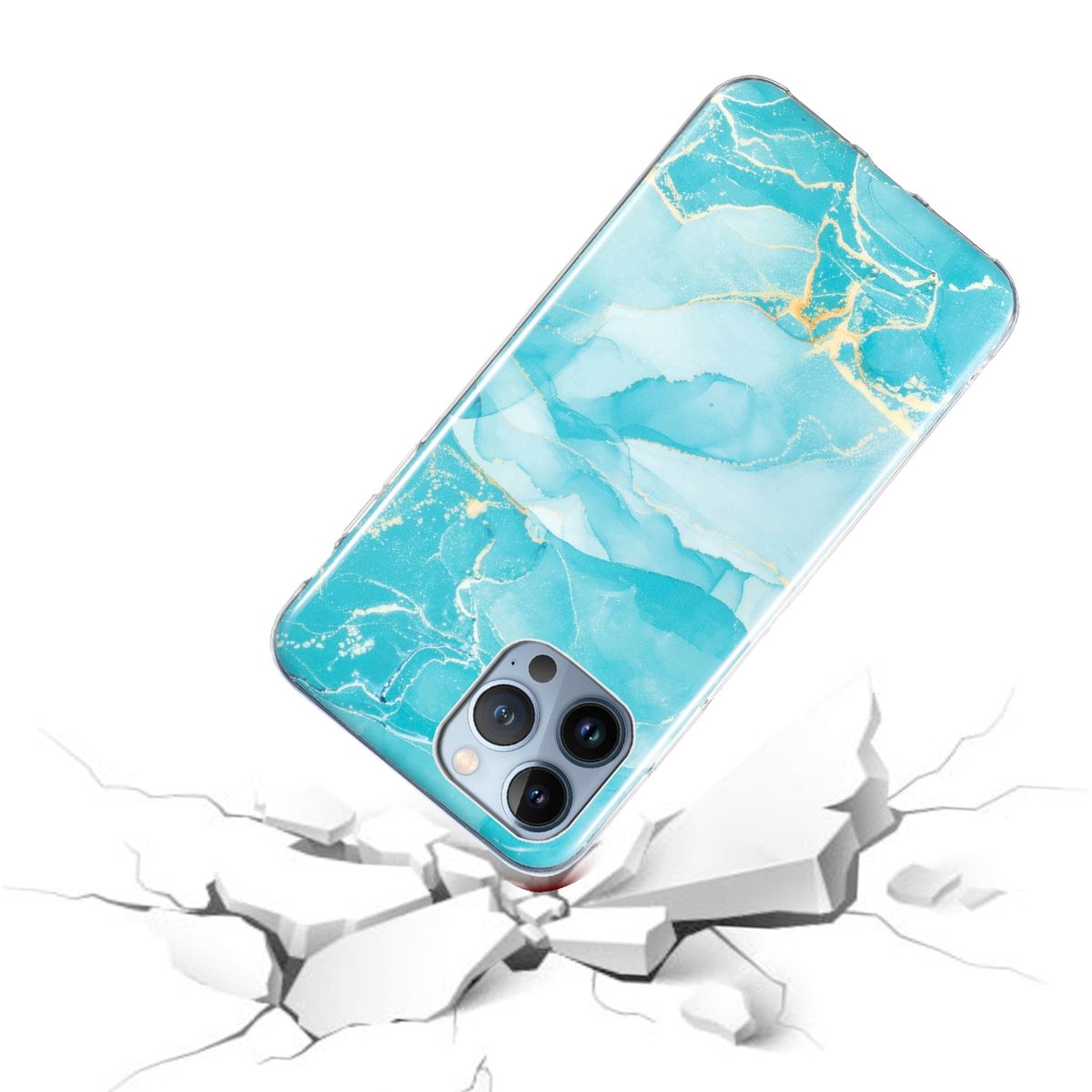 Schutz Handy Hülle für Apple iPhone 15 Pro Case Cover Marmor Bumper Etuis Schale