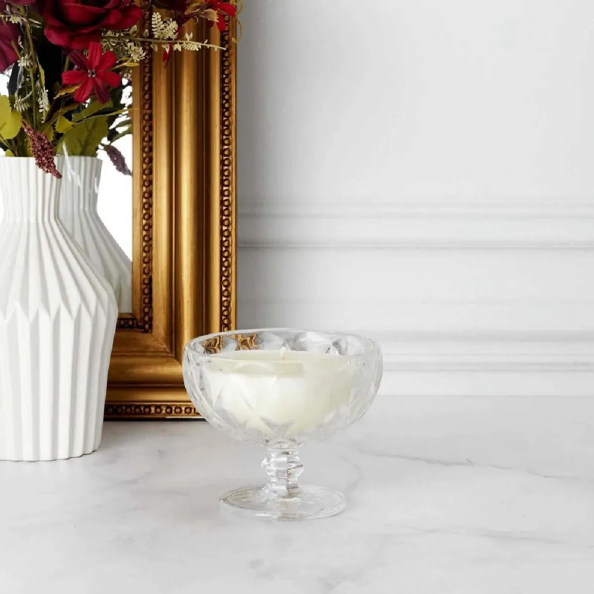 The Home Deco Factory the_home_deco_factory Bougie Parfumée Iris - Coupelle Verre 12 cm
