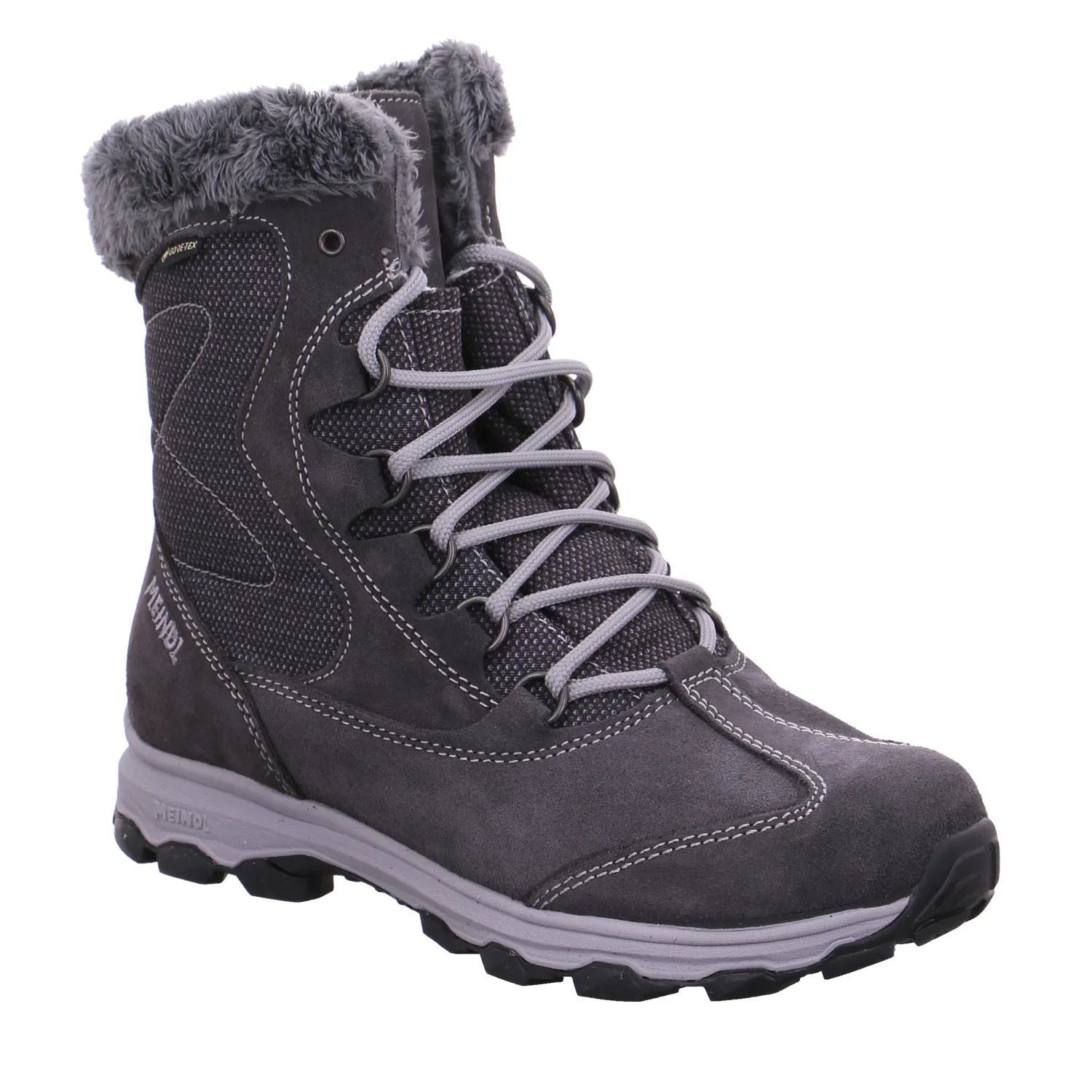 MEINDL Snowboots Damen Grau Leder  mit Gore-Tex