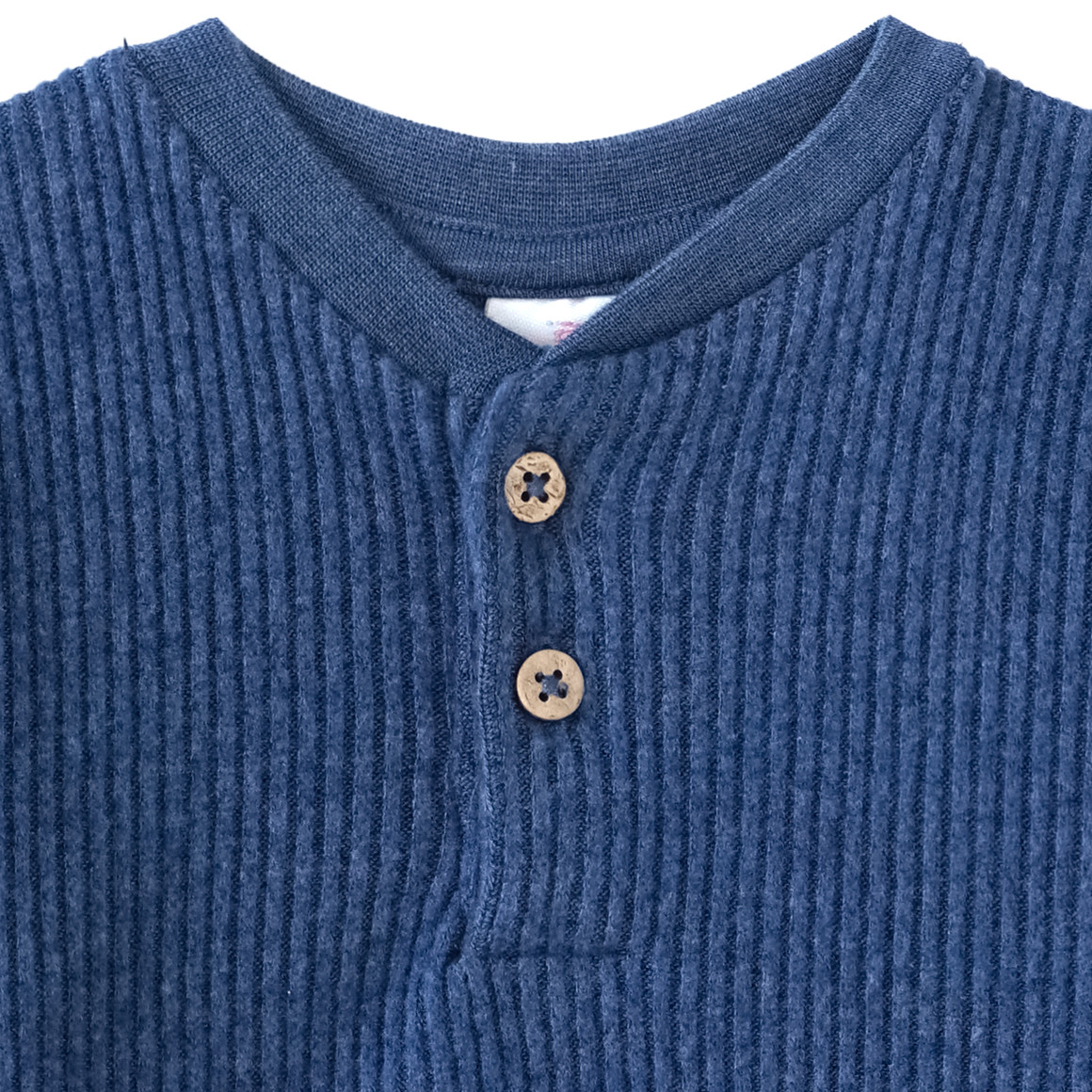 Topomini Newborn Langarmshirt mit Knopfleiste dunkelblau