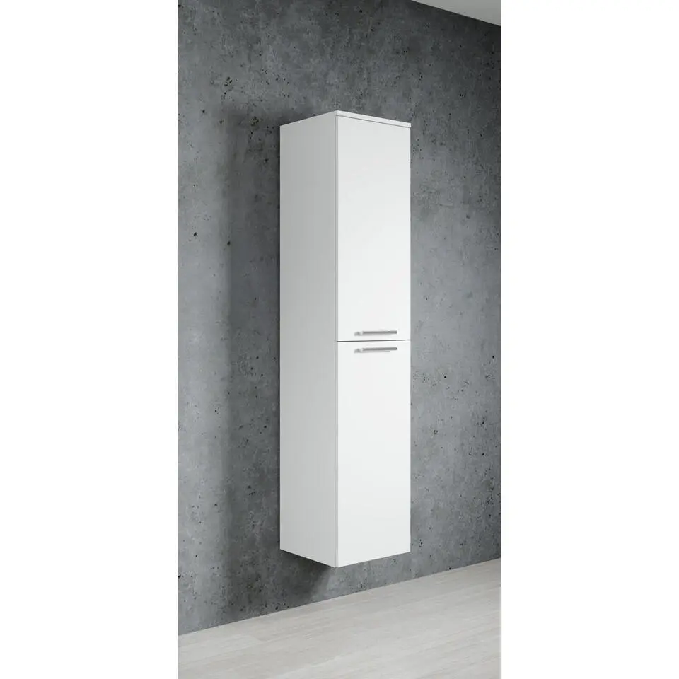 Badplaats Badkamerkast Venus 30 x 30 x 160 cm - Wit - Hangende Kolomkast met
