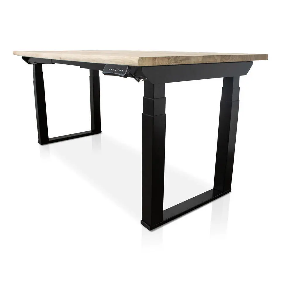 MRC PRO Solid zit-sta bureau massief boomstamblad 180x90 zwart NEN-EN527