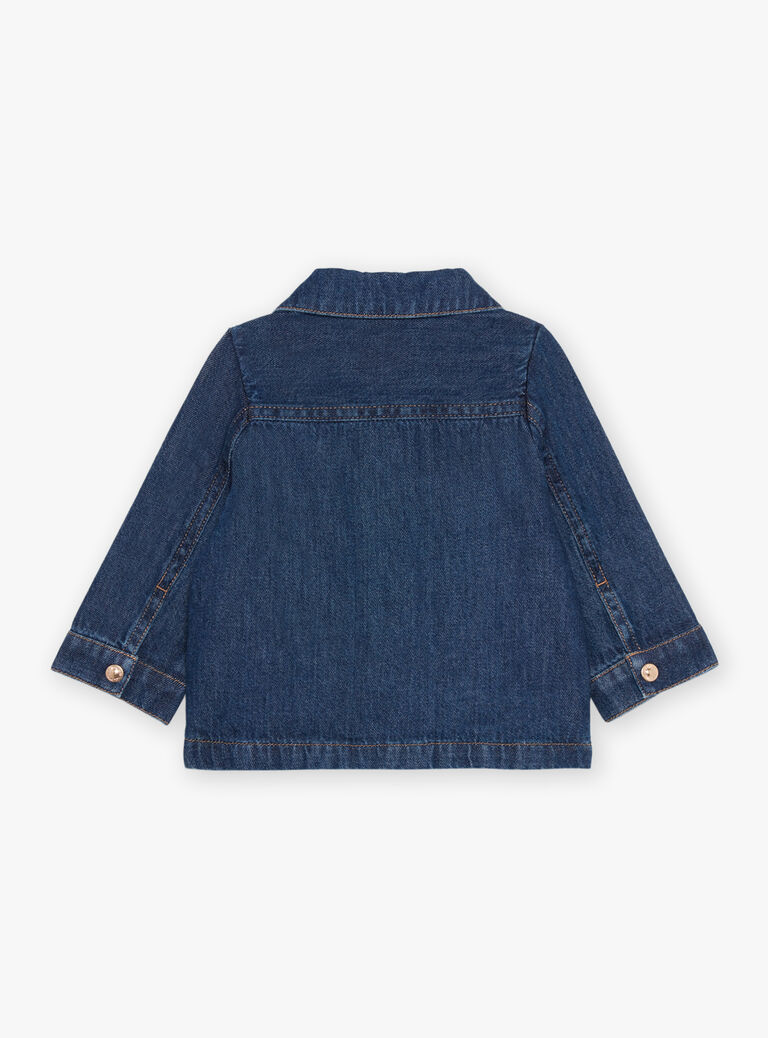 Veste bleue en jean brut