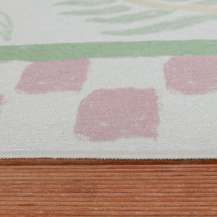 Buitenvloerkleed - Oasis Leaves Roze/Groen | OEKO-TEX & Wasbaar