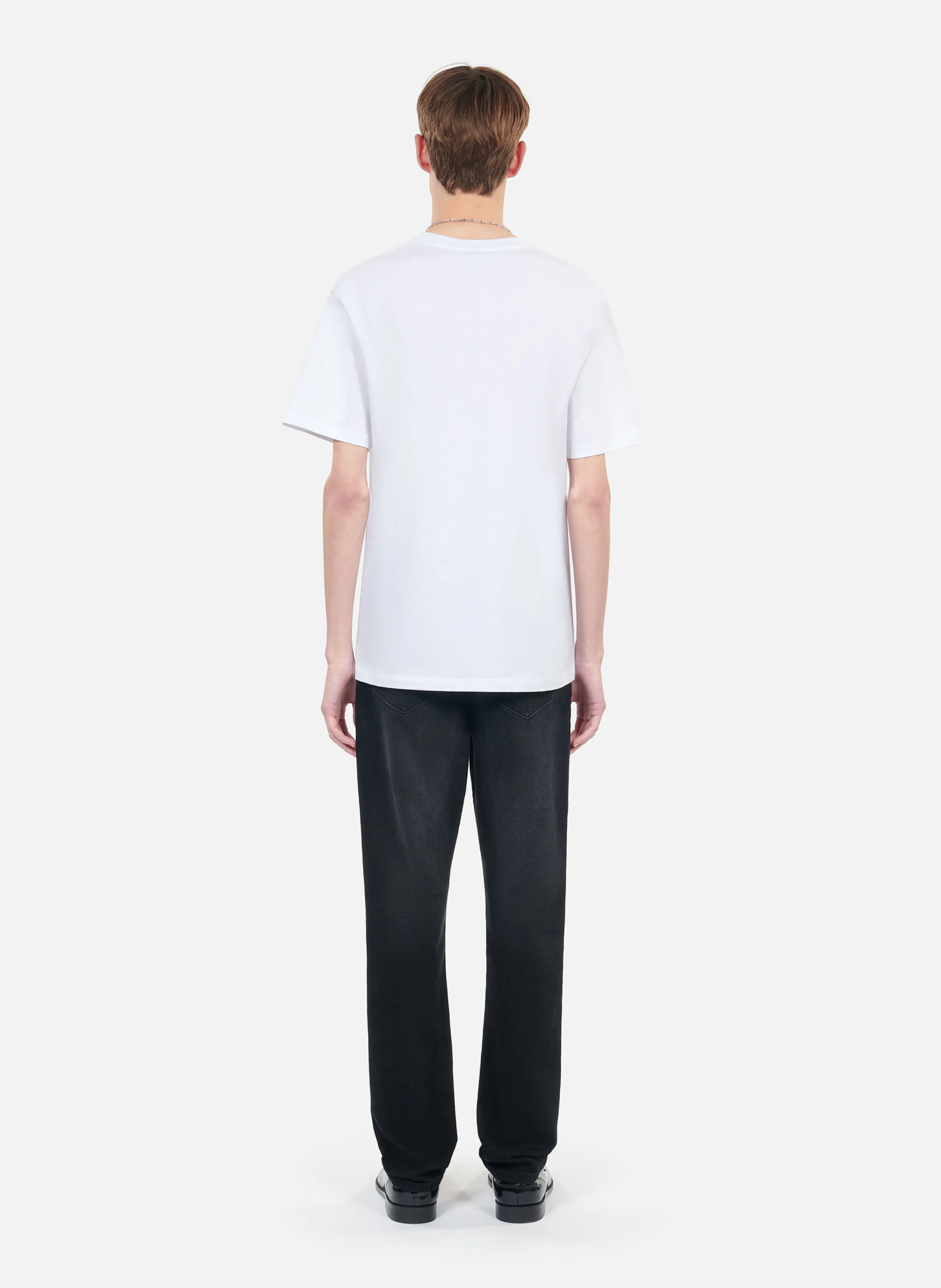 Tee-shirt droit brodé en coton | Blanc
