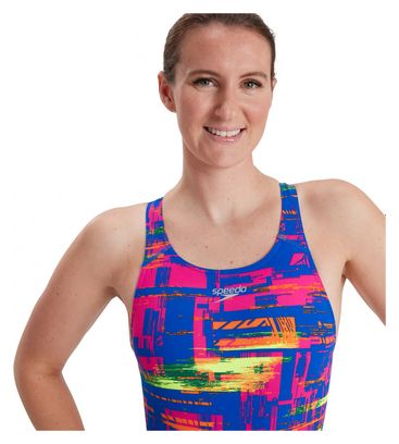 Maillot de Bain 1 Pièce Femme Speedo Allover RecordBreaker Bleu Rose