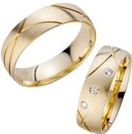 Trouwringen geelgoud met Diamanten breedte 6 mm