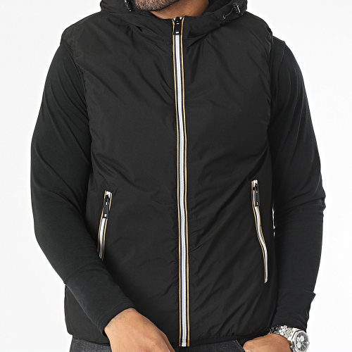 Doudoune Capuche Sans Manches Noir