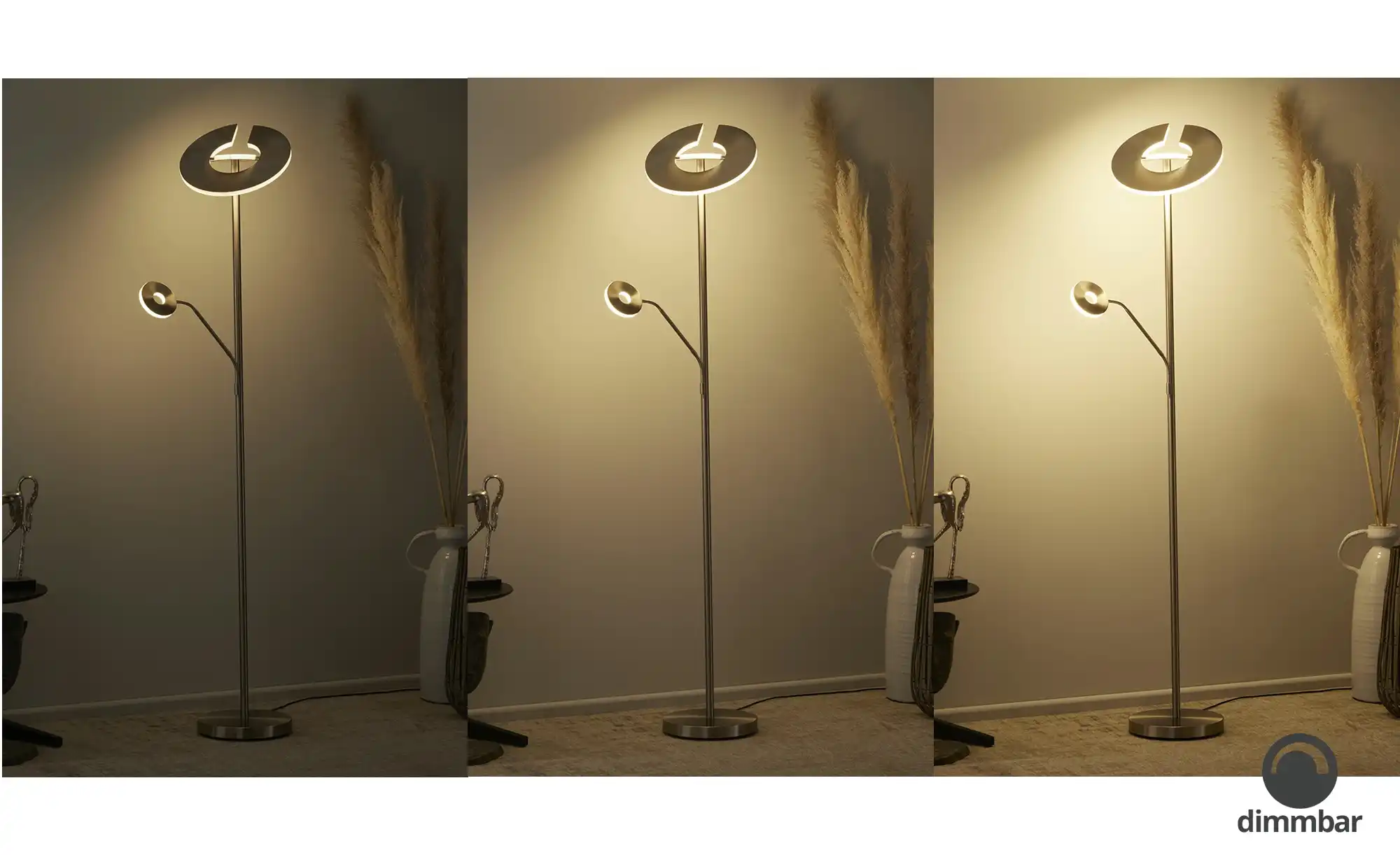 Fischer-Honsel LED-Deckenfluter 2-flammig, Nickel-matt