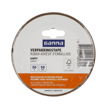 GAMMA verpakkingstape papier 50M X 50MM
