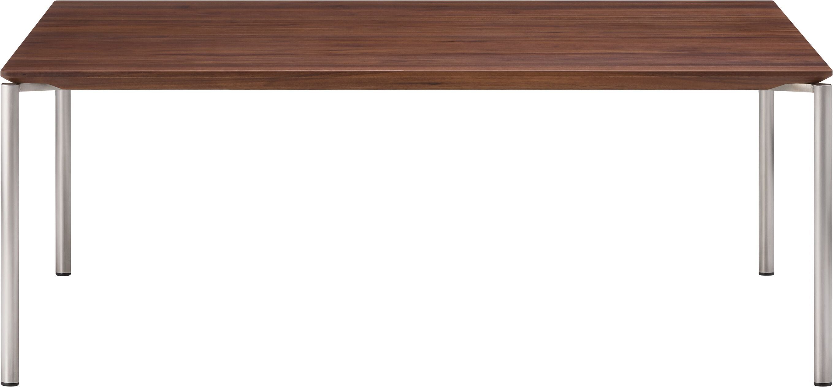 BAO Salontisch - Nussbaum massiv / Edelstahl / B: 90.0 cm x T: 90.0 cm x H: 35.0 cm