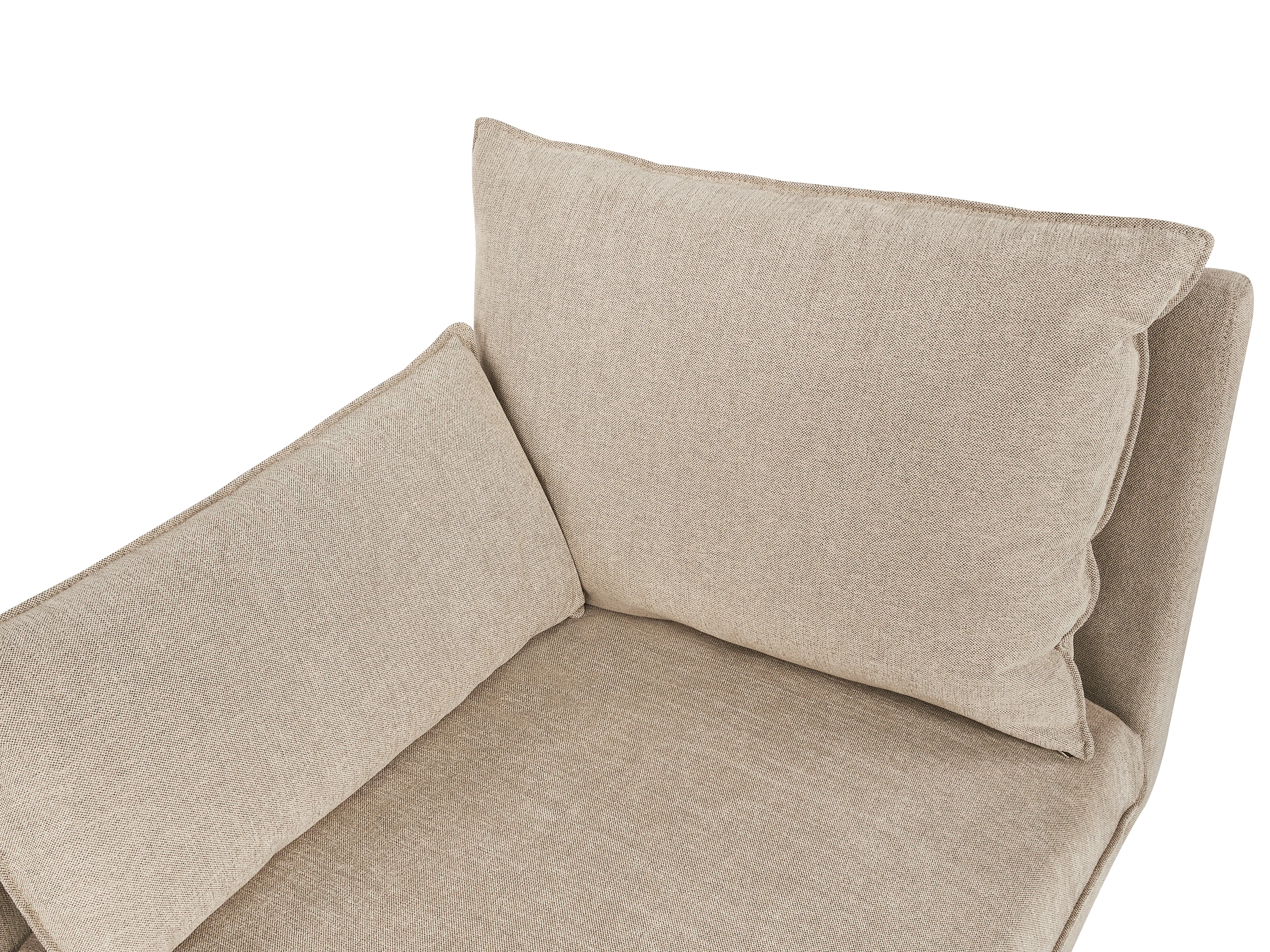 Rechtszijdige chaise longue YERRES Stof Beige