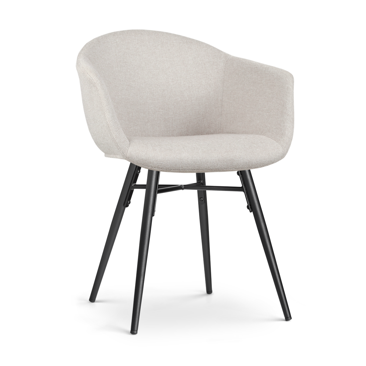 Eetkamerstoel Nena-Otis beige - zwart onderstel