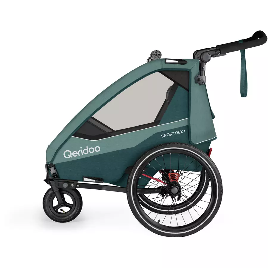 Qeridoo® Kinderfahrradanhänger Sportrex 1 Limited Edition Mineral Blue 2023 Kollektion