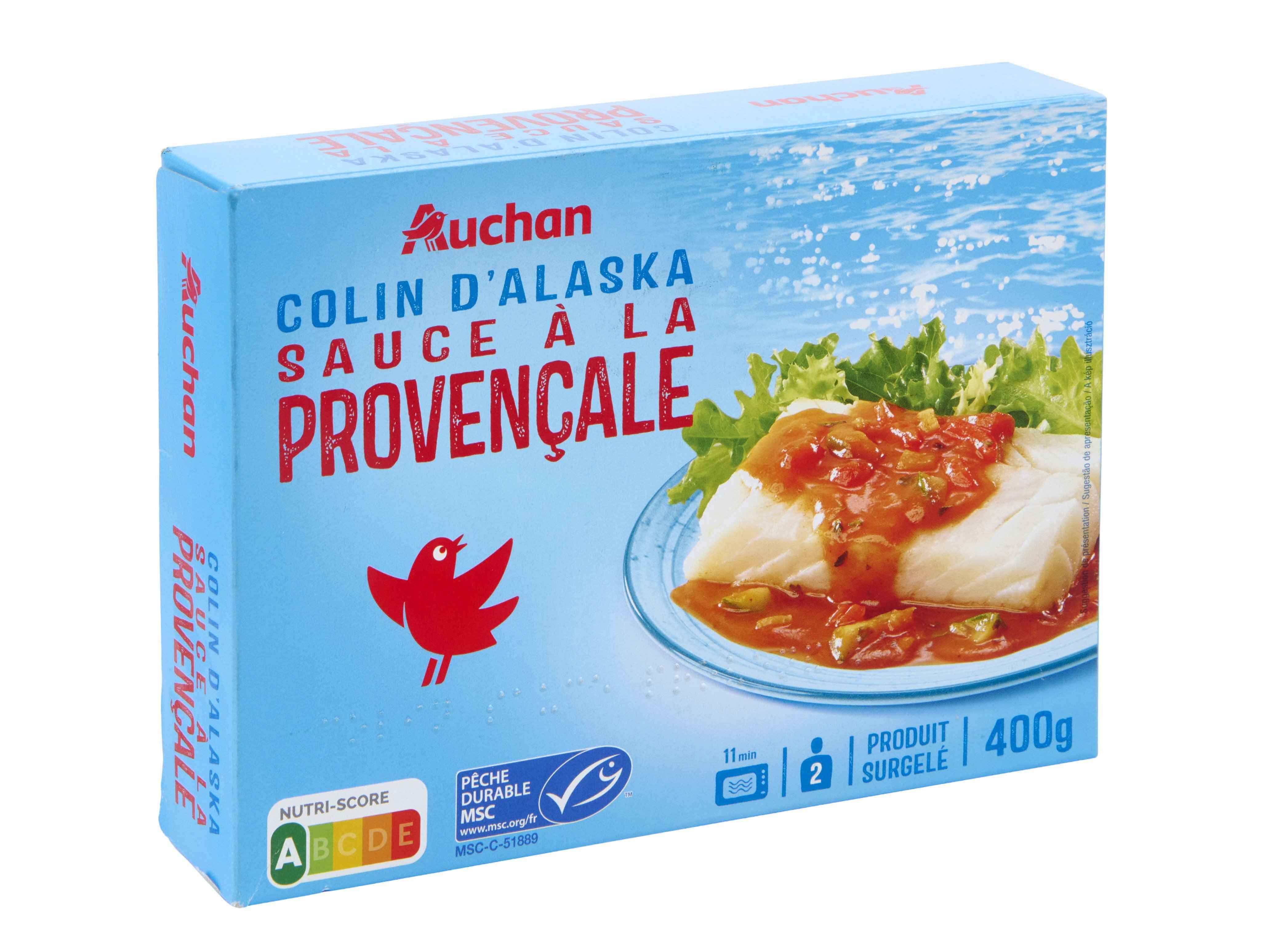 FILETES ESCAMUDO-DO-ALASCA AUCHAN MOLHO PROVENÇALE 2UN 400G