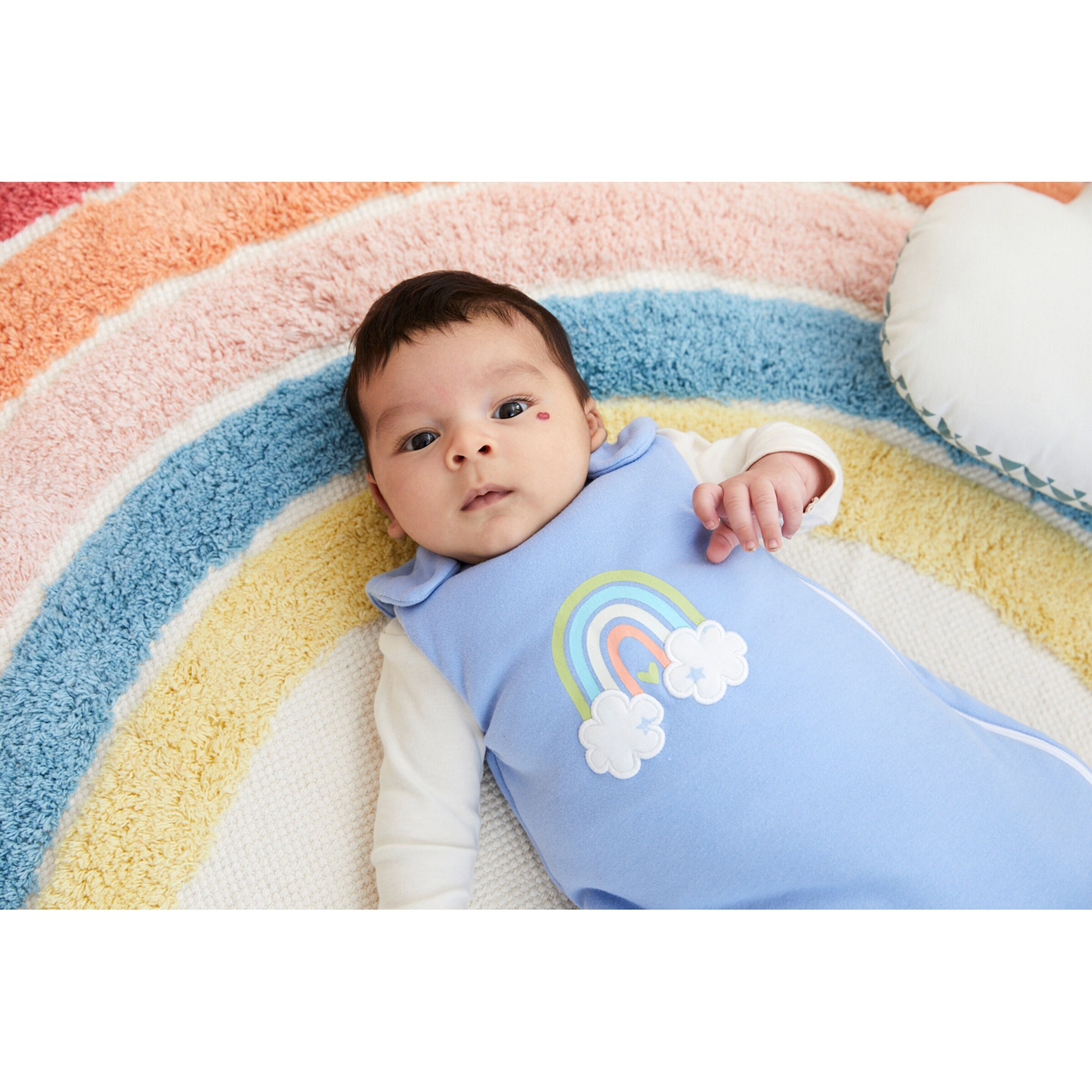 BORNINO HOME Ganzjahresschlafsack Regenbogen 2.5 TOG blau
