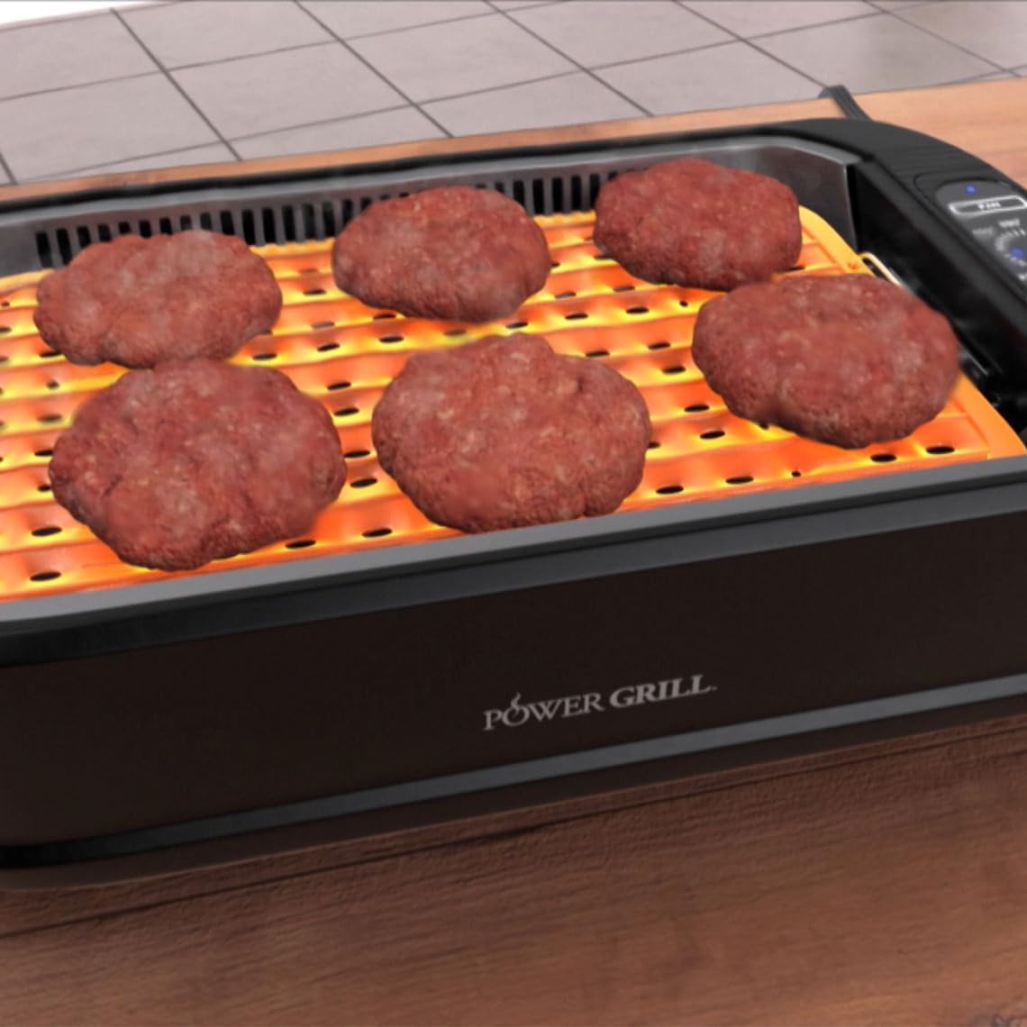 PowerXL Smokeless Grill - elektrischer Tischgrill mit Grillplatte, Grillrost & Glasdeckel - Indoor Grill 1500W mit Anti-Haft-Beschichtung & Aromafunktion - Grill elektrisch - Elektro Grill für zuhause