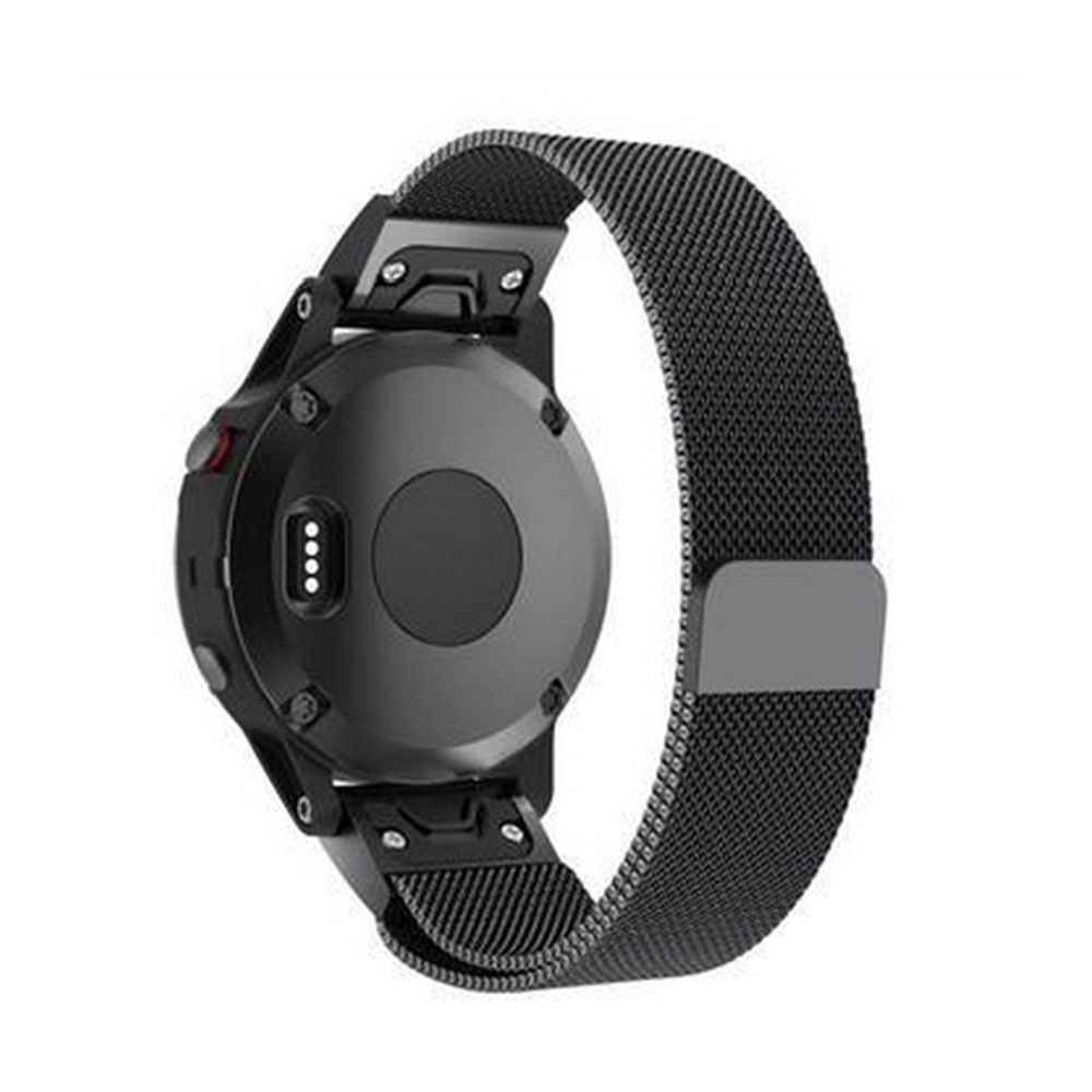 Garmin Edelstahl Magnet Armband Milanaise mit 26mm Schnellverschluss (Gelenkumfang: 188-267mm) - Schwarz