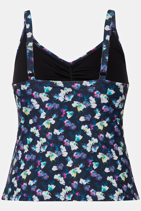 Bellieva-Tankini, Zweiteiler, Blumenmuster, Raffung, verstellbare Träger