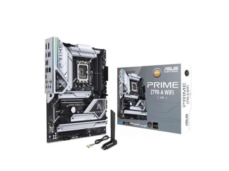 ASUS Prime Z790-A WIFI - Bundkort - ATX - LGA1700 sokkel - Z790 Chipset - USB-C 3.2 Gen 2x2, USB-C 3.2 Gen2, USB 3.2 Gen 1, USB 3.2 Gen 2 - 2.5 Gigabit LAN, Wi-Fi 6, Bluetooth - onboard grafik (CPU påkrævet) - HD Audio (8-kanaler)