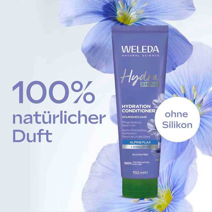 Weleda Hydra Shine Pflegespülung Alpen-Lein, 150 ml