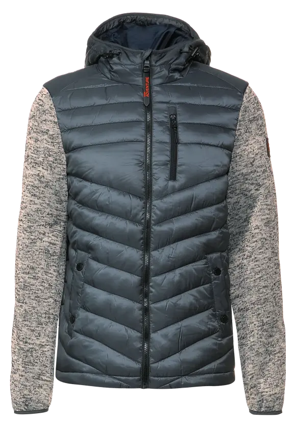 Jacke im Materialmix - slate grey