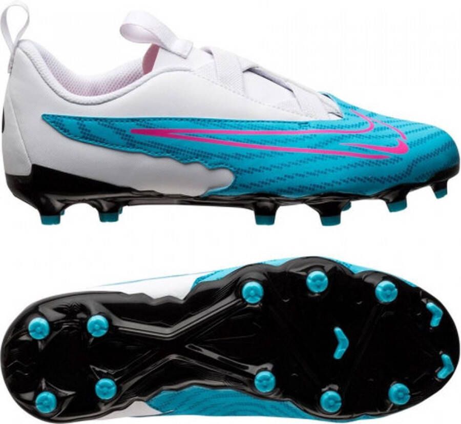 Nike Jr Phantom GX Academy FG MG voetbalschoenen wit blauw fuchsia