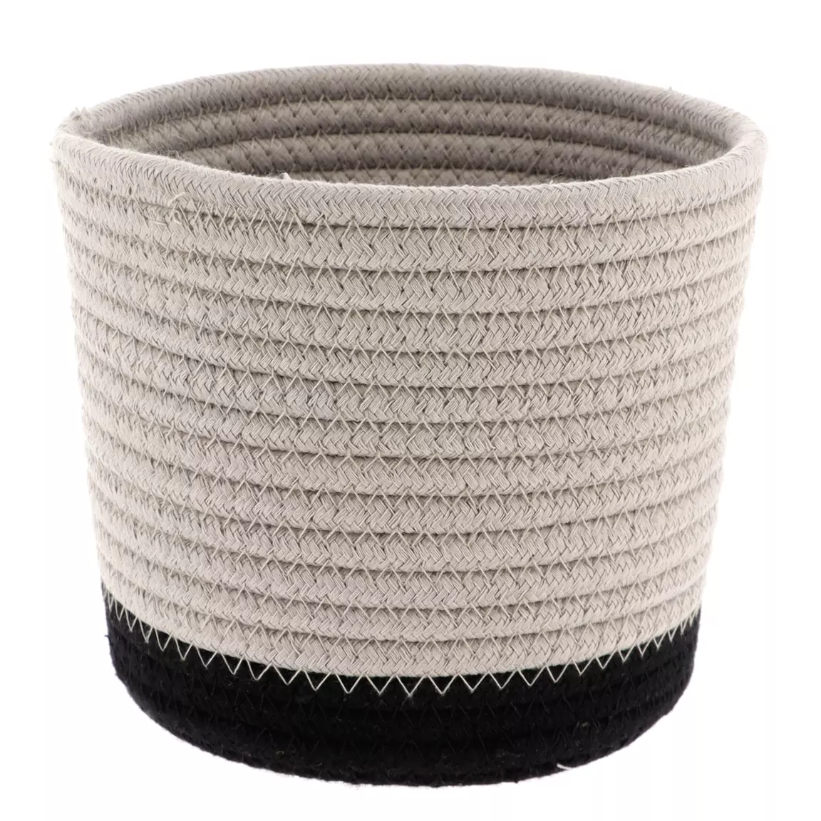 Lot de 3 paniers (H16 cm) Black Line Ficelle/Noir