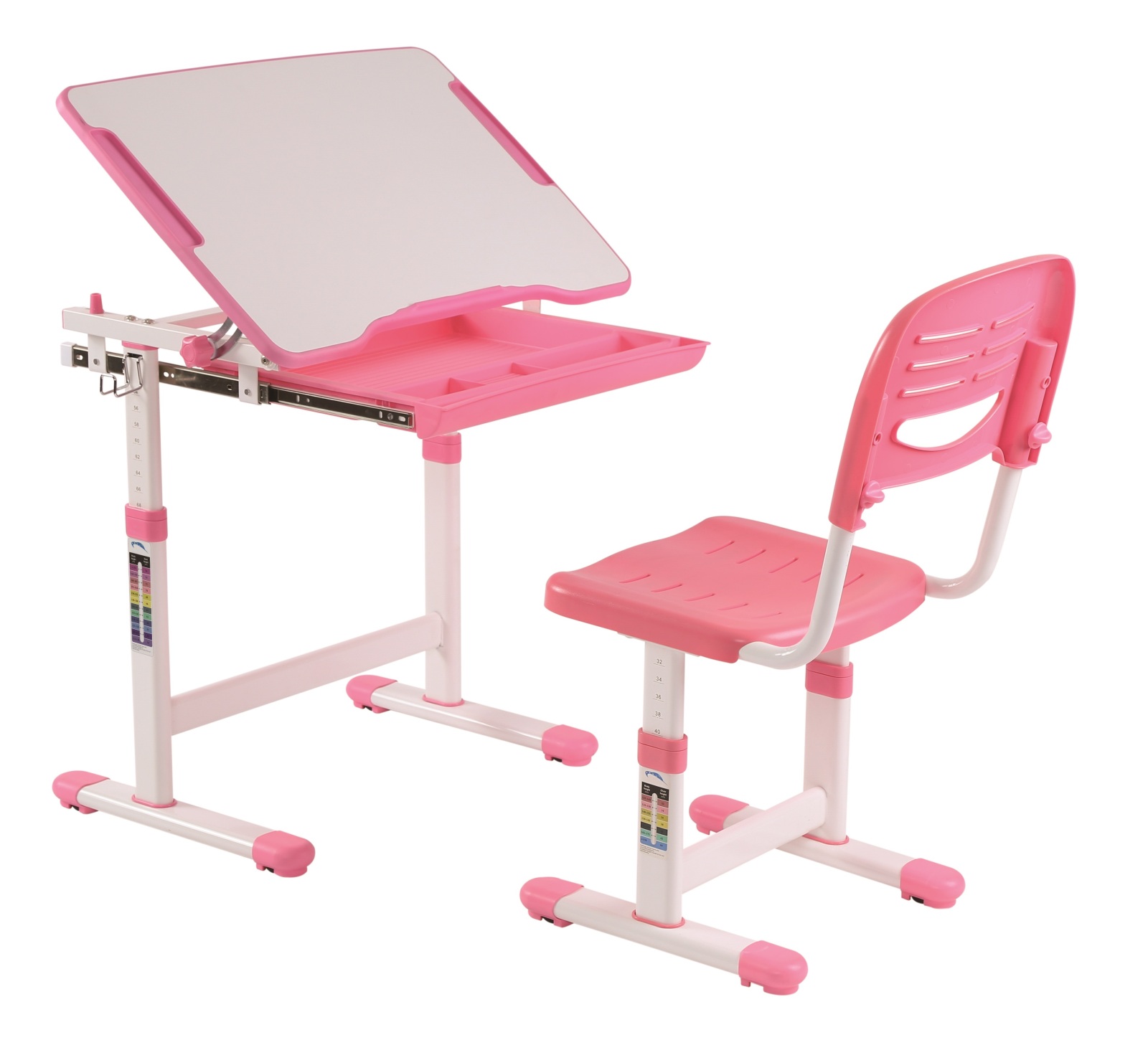 Kinderschreibtisch COMFORTLINE - rosa - mit Stuhl