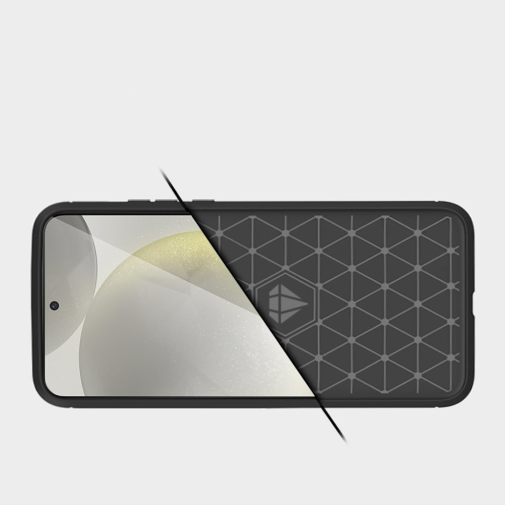 Samsung Galaxy S25 Gummi Case Schutzhülle Carbon Look - Dunkelblau