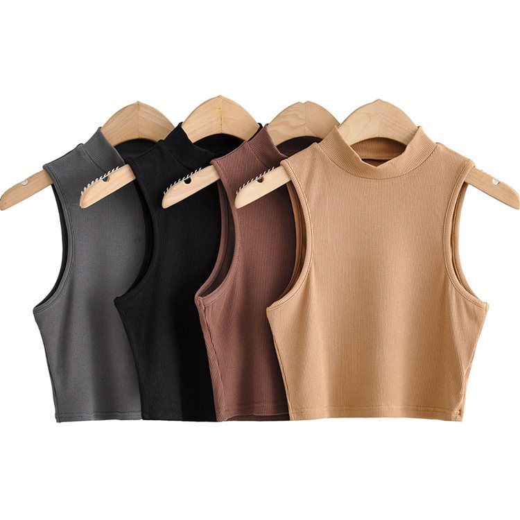 Hollahop - Tanktop met lage hals en effen crop top
