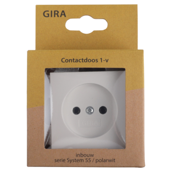 Gira ST55 inbouw enkel stopcontact wit