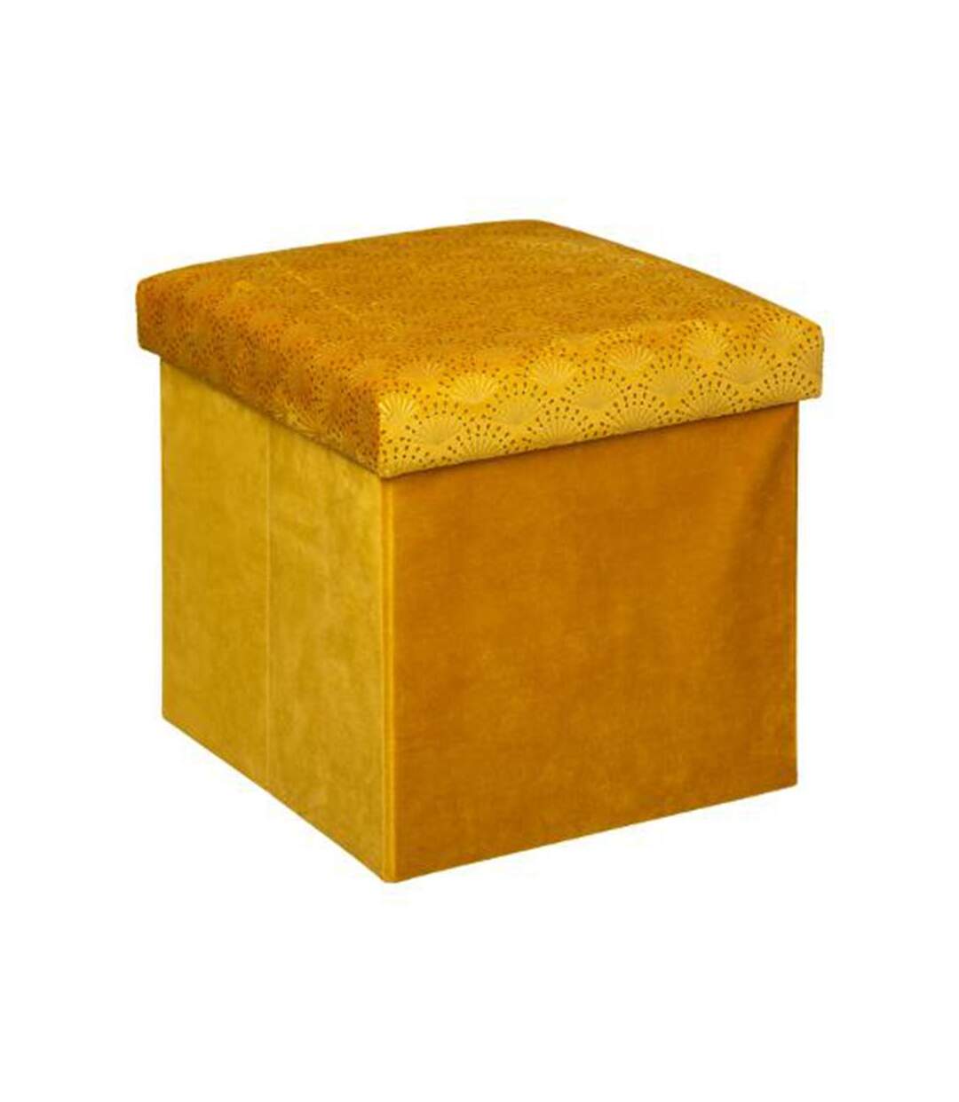 Pouf Pliable Velours Liam 38x38cm Ocre