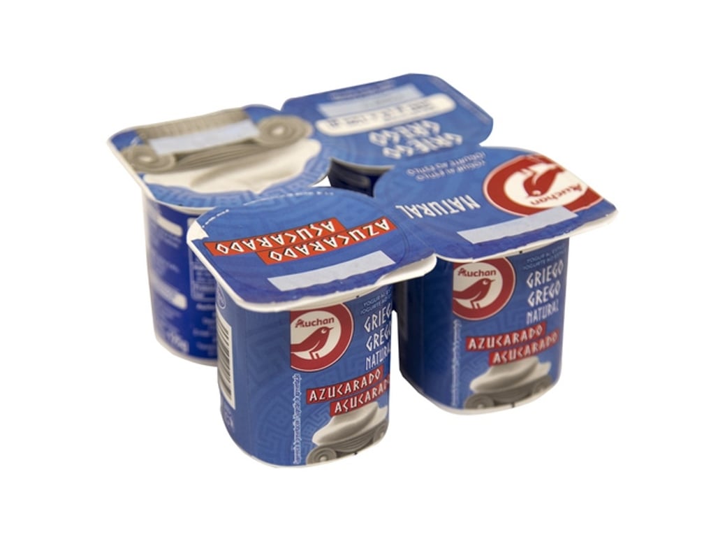 IOGURTE AUCHAN GREGO NATURAL AÇÚCARADO 4X125G