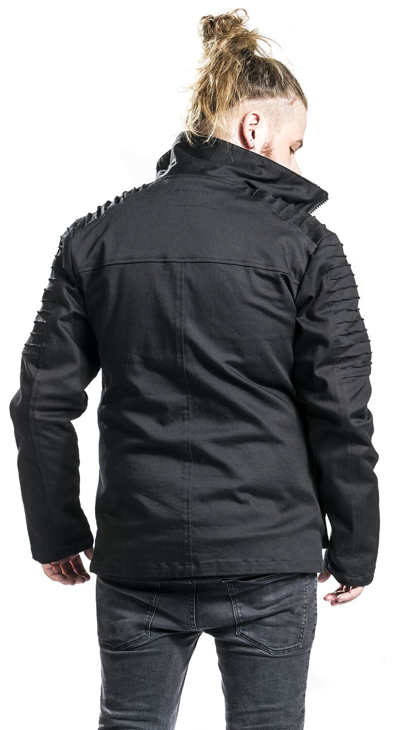 Manteau D'Hiver Avec Poches À Rabats Coutures Décoratives | Gothicana by EMP Veste d'hiver