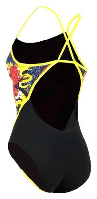 Maillot de Bain 1-Pièce Femme Michael Phelps Koï Racing Back Noir