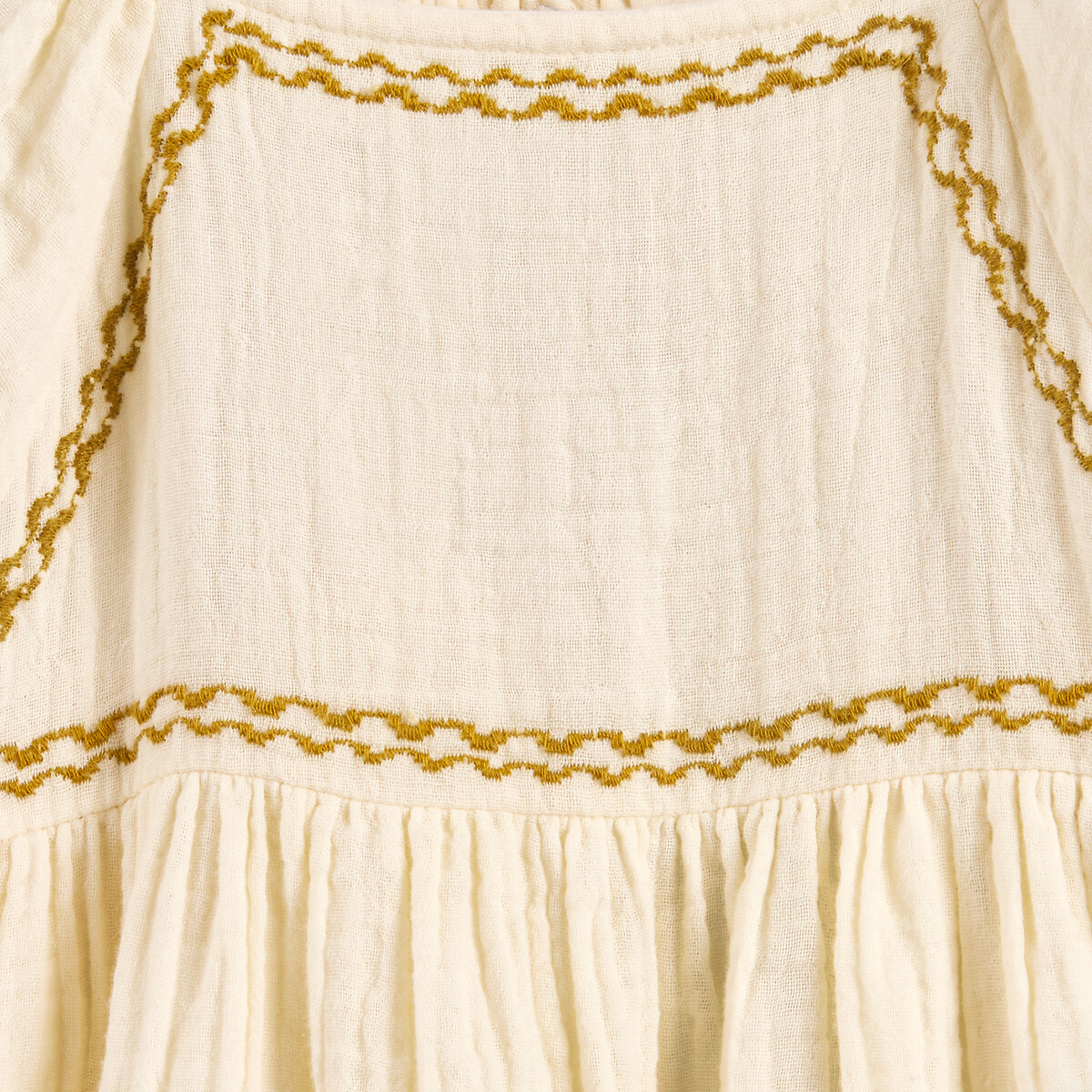 COLEÇÕES LA REDOUTE<br>Vestido bordado com mangas curtas em tetra