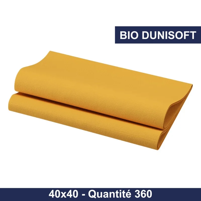 DUNI - Serviette de table Bio dunisoft - 40x40 - Miel - x360