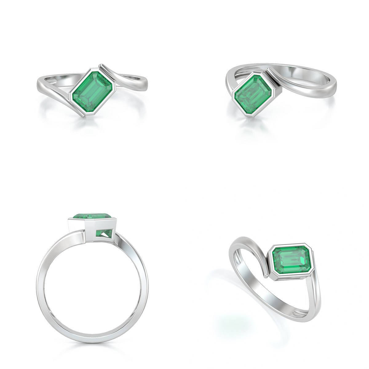 Bague ADEN Emeraude sur Argent 925 2.26grs