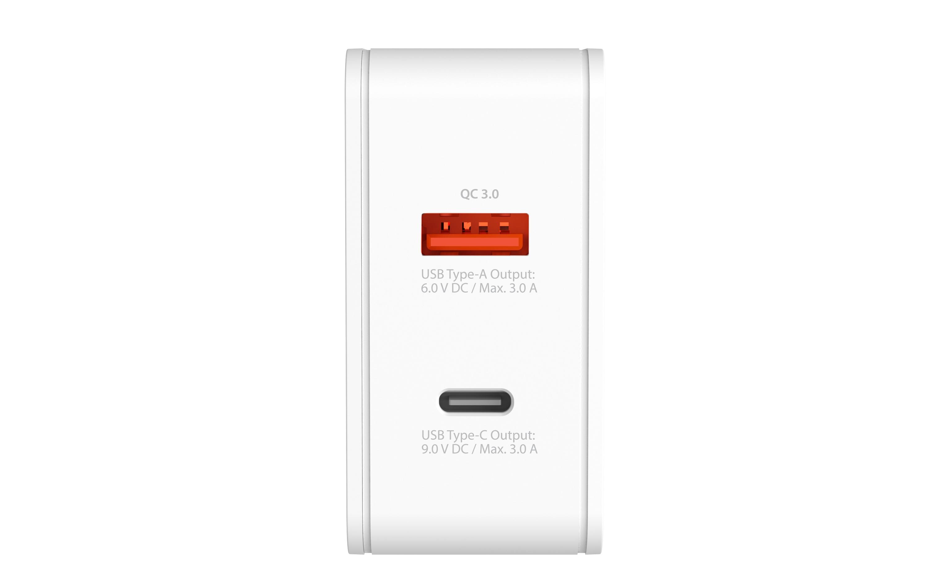 USB-Wandladegerät Multipower Combo+, US, 48 W, WeissKraftvolles USB-Wandladegerät für zu Hause und unterwegs