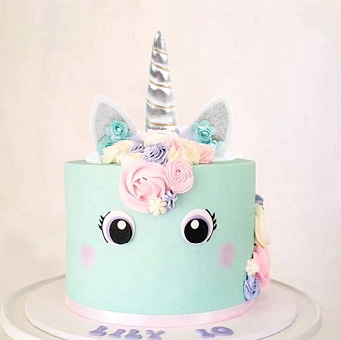 Kuchenauflage Kinder Einhorn Torten Topper Dekoration für Torten / Kuchen - Pink