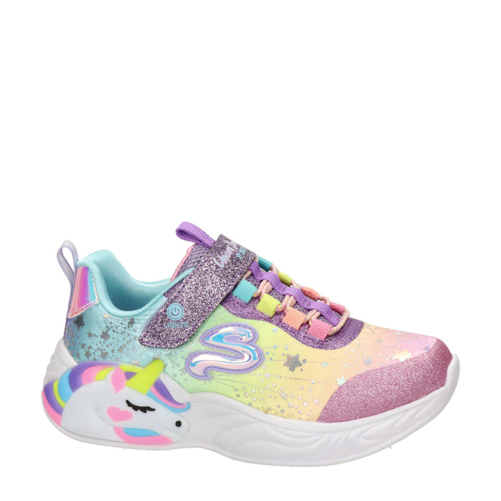 Skechers Unicornsneakers met lichtjes roze/multi
