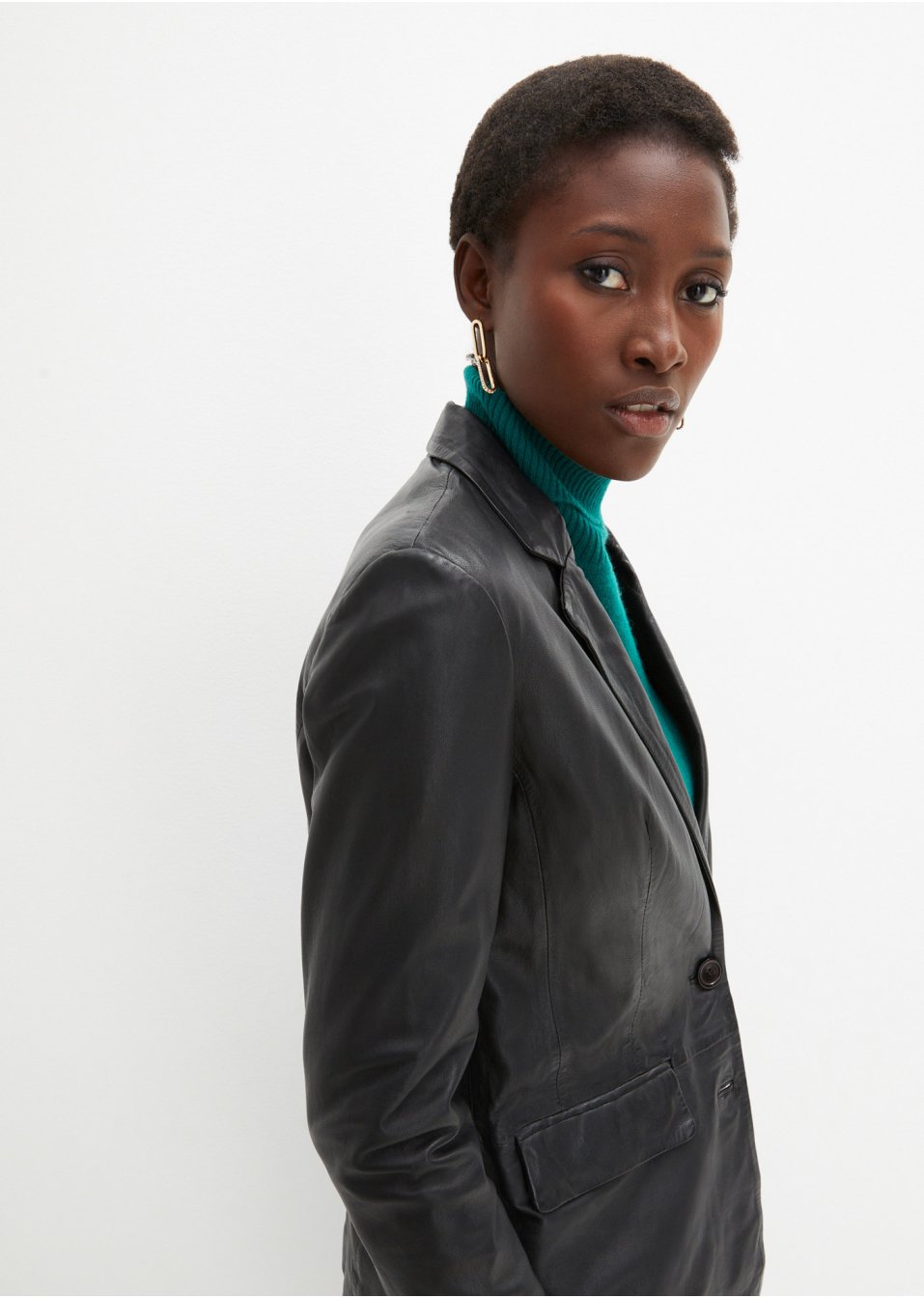 Blazer en cuir nappa d'agneau