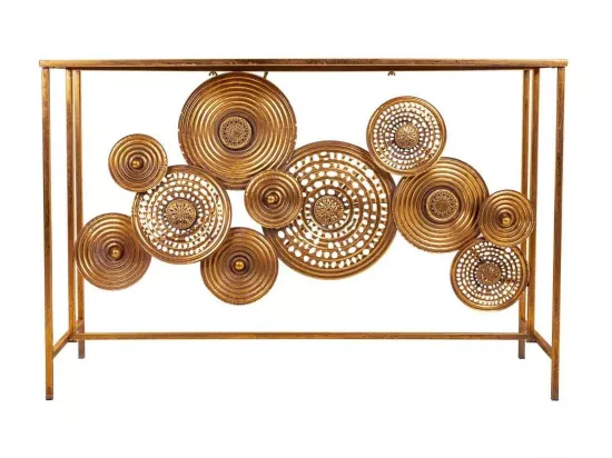Console d'entrée en métal doré 120x40x80h