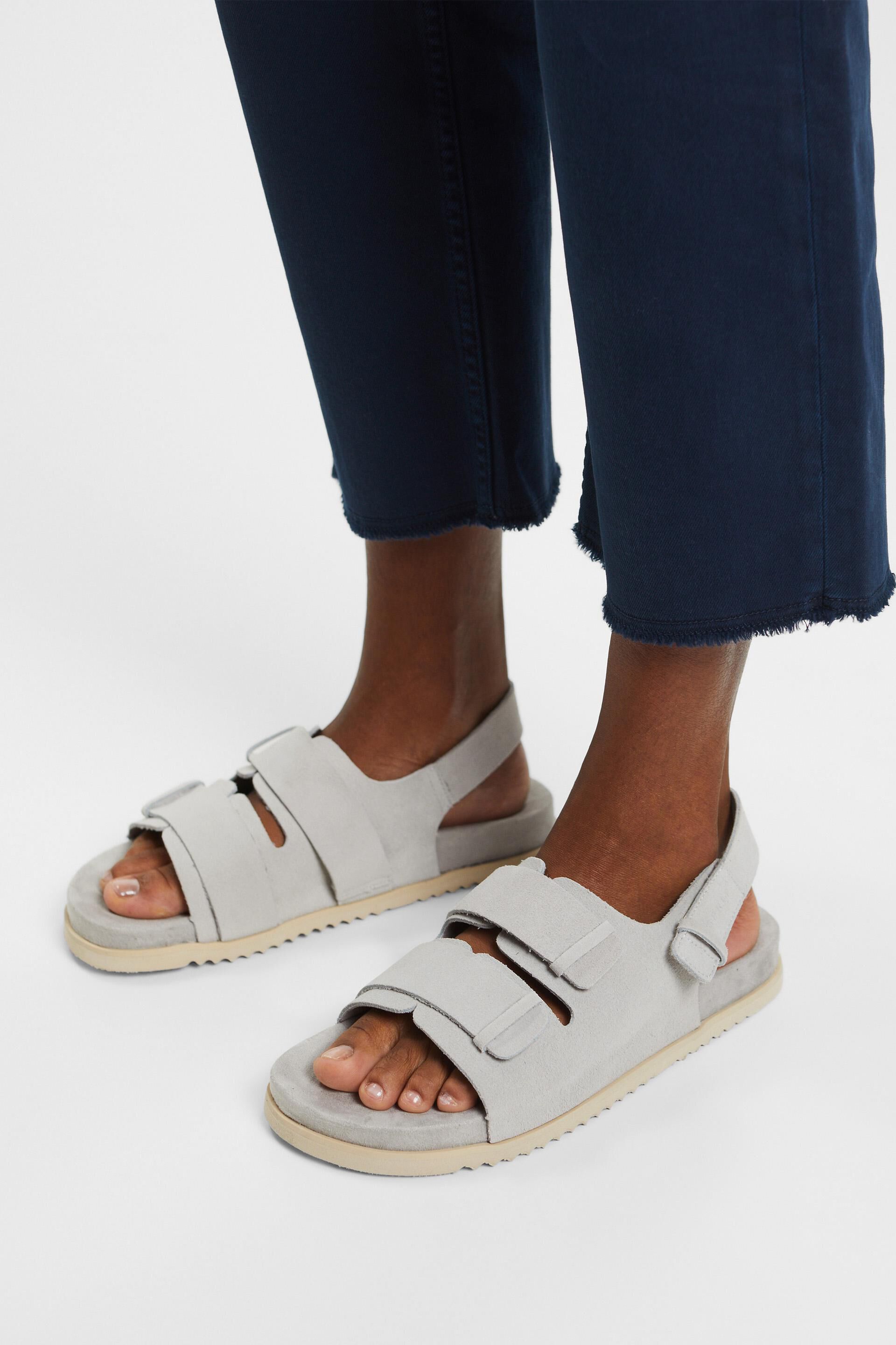 Sandales en cuir suédé