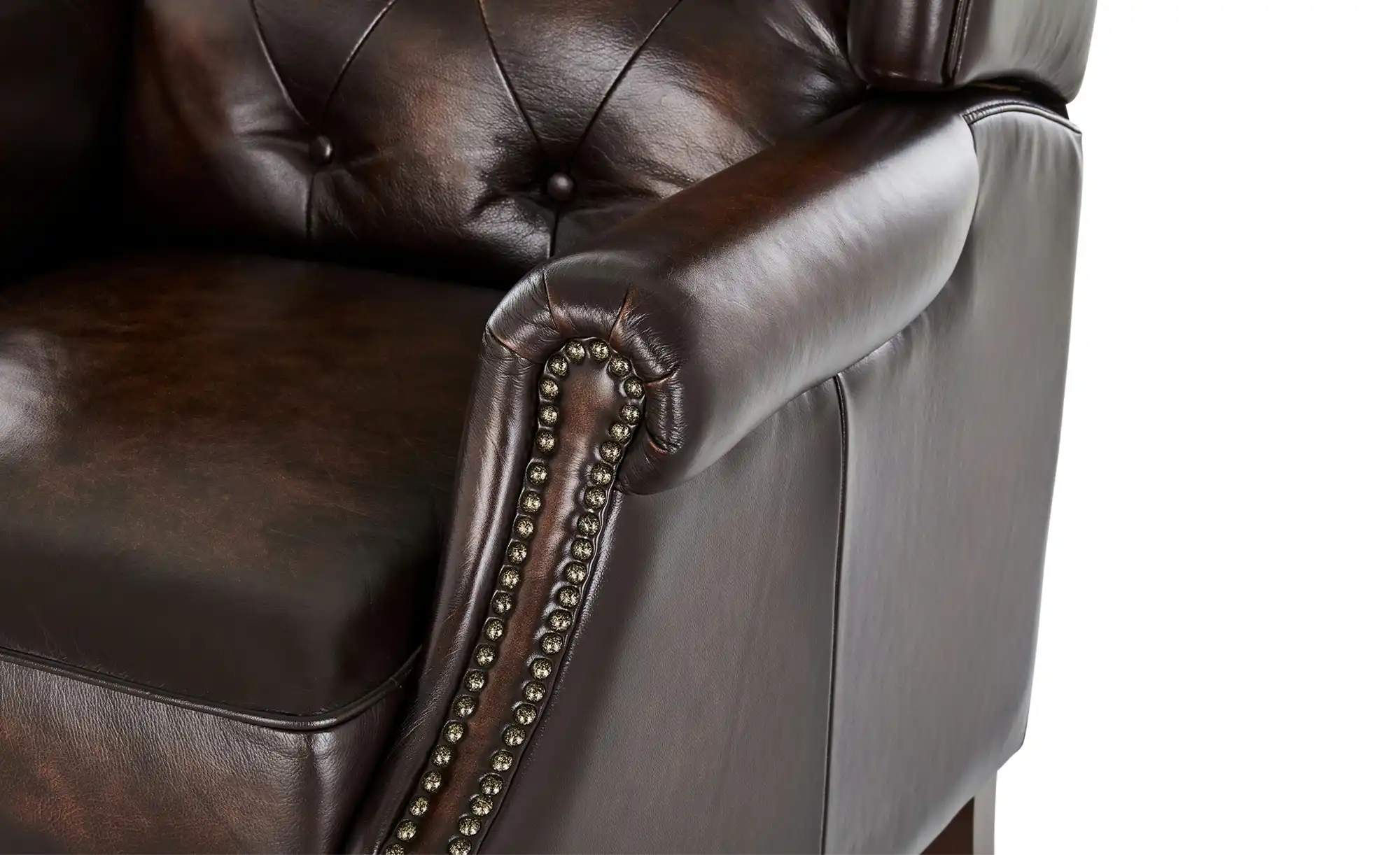 uno Relaxsessel aus Echtleder Chesterfield