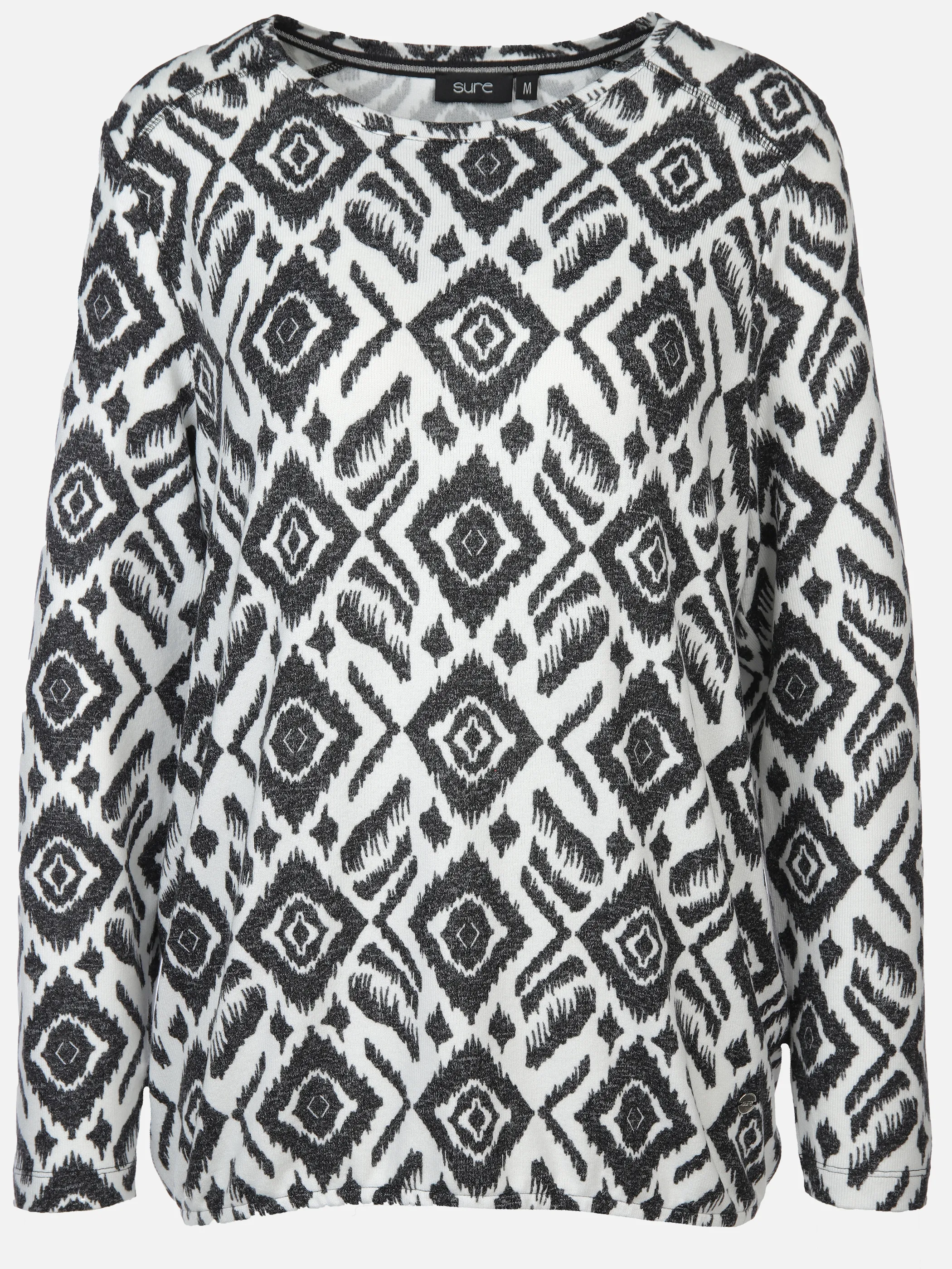 Damen Flauschshirt im abstrakten Dessin