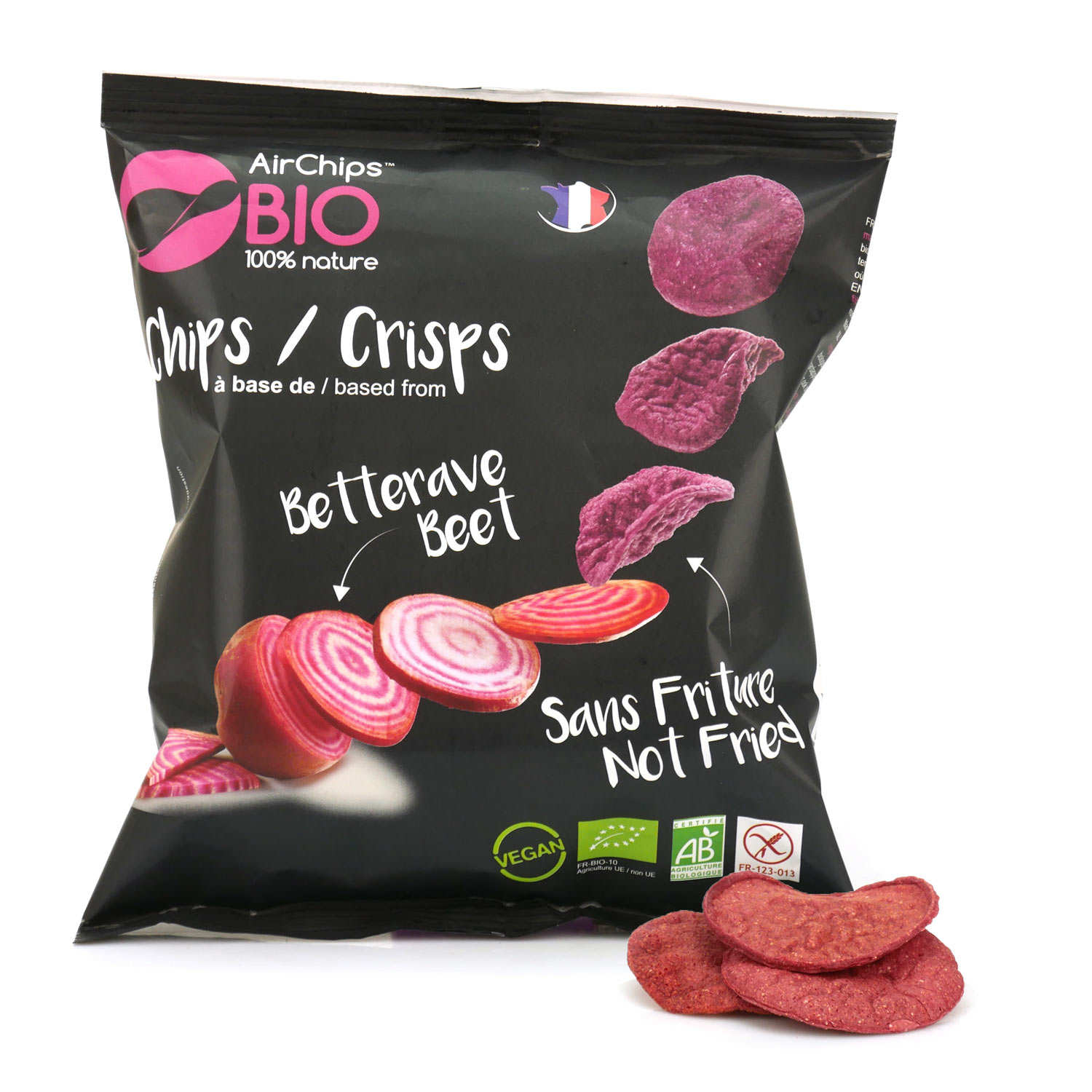 Chips à la betterave sans friture bio et vegan
