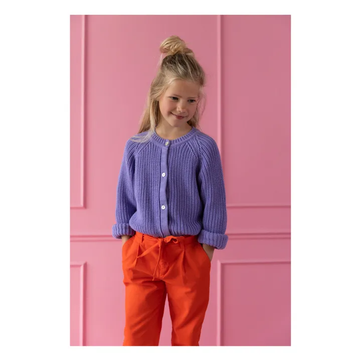 Yuki Cardigan Raglan Coton Bio | Violet